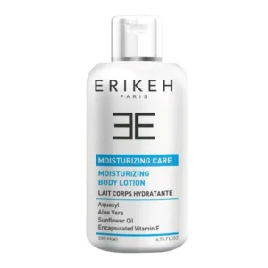 لوسیون مرطوب کننده بدن اریکه مدل Moisturizing Care حجم 200 میلی‌لیتر، حاوی عصاره آلوئه‌ورا و ویتامین E، جذب سریع، آبرسانی قوی، مناسب انواع پوست