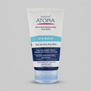 لوسیون شوینده و مرطوب کننده پوست خشک آردن آتوپیا مدل Dry Relief حجم 150 میلی‌لیتر، فاقد صابون و پارابن، حاوی روغن گیاهی، مناسب شستشو و استحمام روزانه صورت
