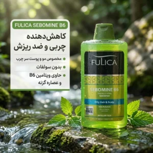 شامپو کاهش‌دهنده چربی و ضد ریزش مو فولیکا مخصوص موهای چربب ، حجم 400 میلی‌لیتر مدل SEBOMINE B6