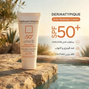 کرم ضد آفتاب بدون رنگ درماتیپیک SPF50 مدل Anti_redness ‌محافط UVB, UVA مناسب انواع پوست حجم 40 میلی‌لیتر