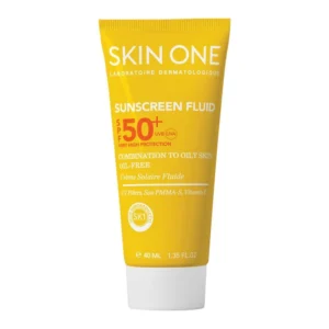 فلوئید ضدآفتاب بی‌رنگ اسکین وان SPF50 مدل combination، مناسب پوست‌های چرب و مختلط، حجم 40 میلی‌لیتر