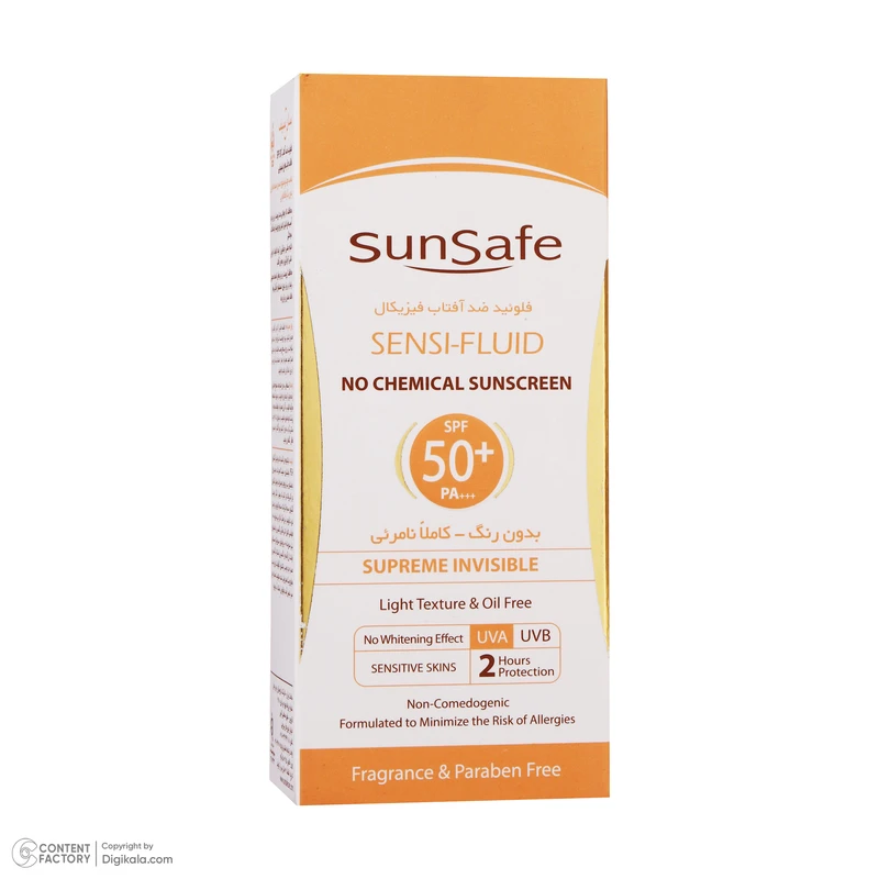 کرم ضدآفتاب سانسیف مدل سنسی فلوئید +SPF50، حجم 50 میلیلیتر