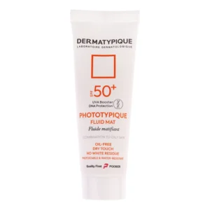فلوئید ضد آفتاب بدون رنگ درماتیپیک مدل مات محافظ UVA،UVB مناسب برای پوست چرب حجم 50 میلی لیتر