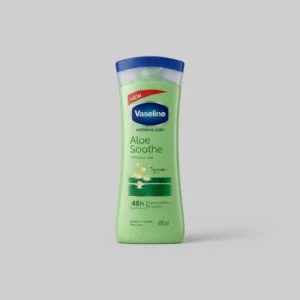 لوسیون نرم‌کننده بدن وازلین مدل Aloe Soothe حجم 400 میلی‌لیتر حاوی آلوئه ورا و ویتامین E با ماندگاری رطوبت تا 48 ساعت و مناسب پس از استحمام