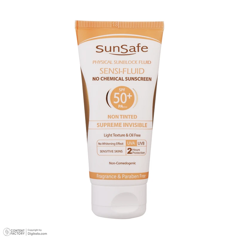 کرم ضدآفتاب سانسیف مدل سنسی فلوئید +SPF50، حجم 50 میلیلیتر